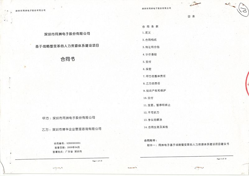同洲电子基于战略暨变革的人力资源体系建设项目